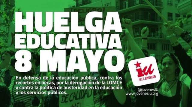 Jóvenes de IU de Ávila muestran su apoyo a la huelga contra Wert