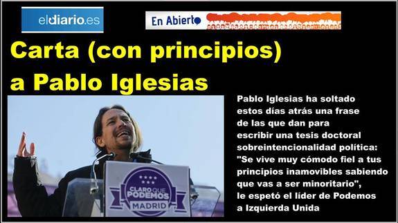 IU responde con principios a Pablo Iglesias