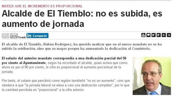 El alcalde del Tiemblo se sube el sueldo 15.000 euros
