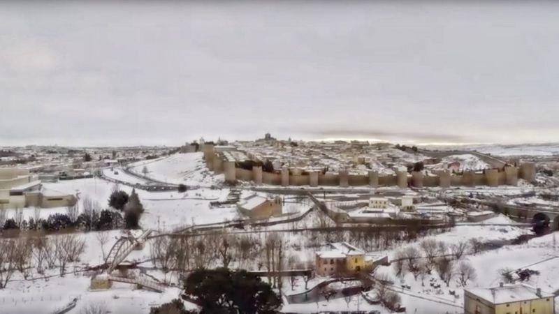 La nevada de Ávila a vista de pájaro
