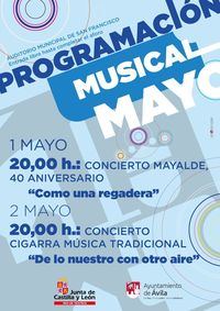 Programación musical de Ávila para el mes de mayo