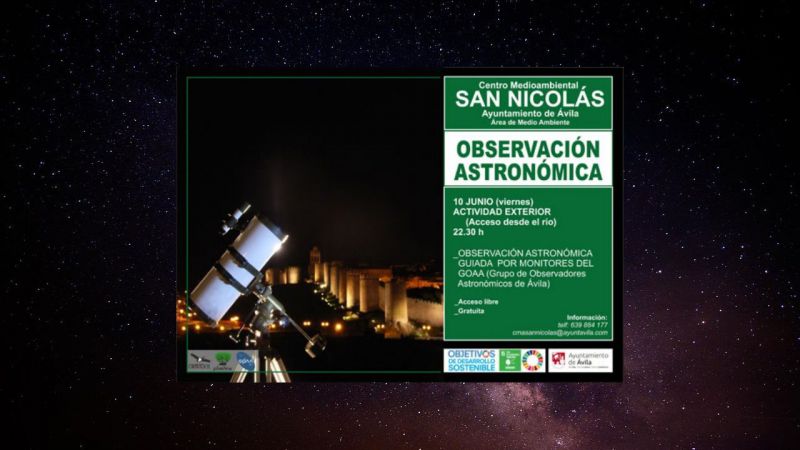 Observación astronómica este viernes en Ávila