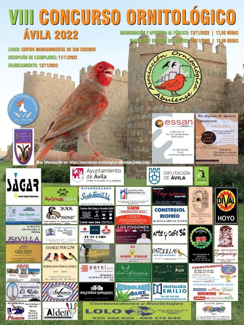 VIII Concurso Ornitológico Ávila 2022