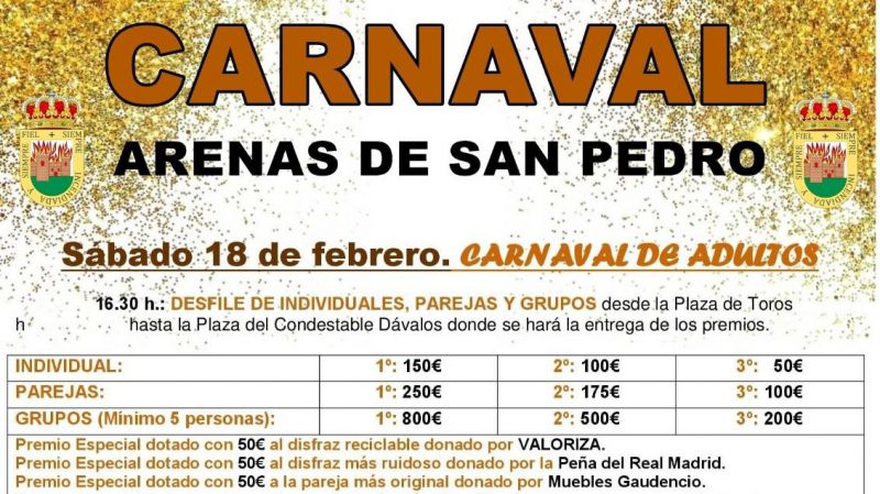 Arenas de San Pedro repartirá más de 5.000 euros en los carnavales de 2023