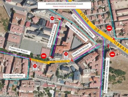 Cortes de tráfico en Ávila debido a la instalación de la red de calor