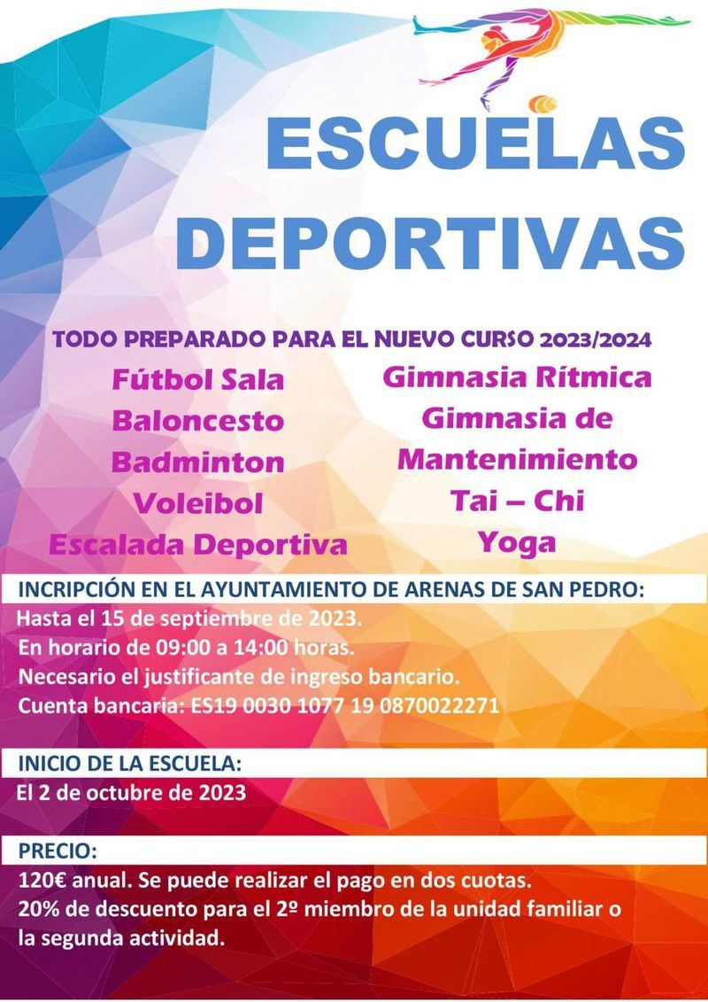 El Ayuntamiento de Arenas de San Pedro oferta cinco nuevas escuelas deportivas
