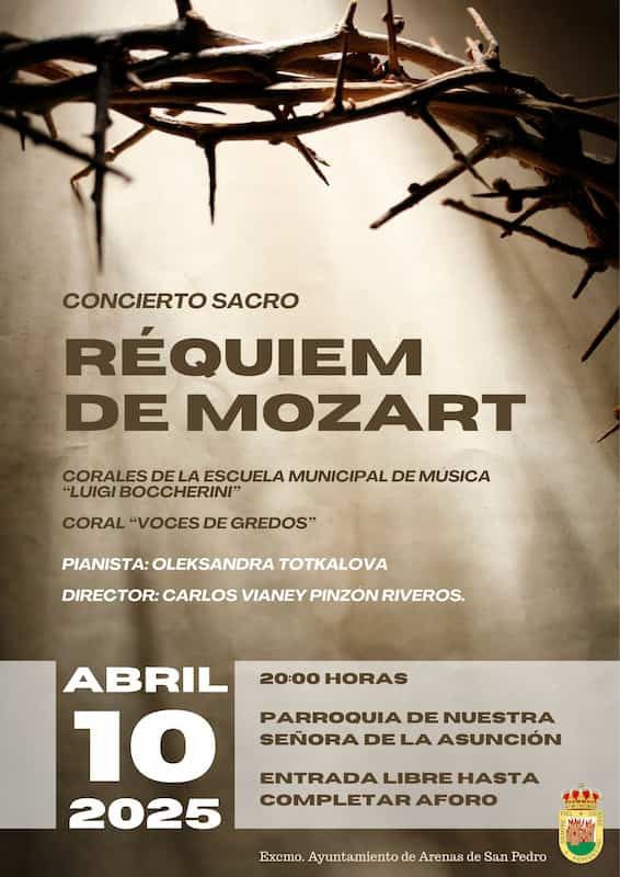 Concierto del Réquiem de Mozart en Semana Santa 2025 en Arenas de San Pedro