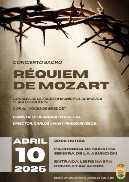 Concierto del Réquiem de Mozart en Semana Santa 2025 en Arenas de San Pedro