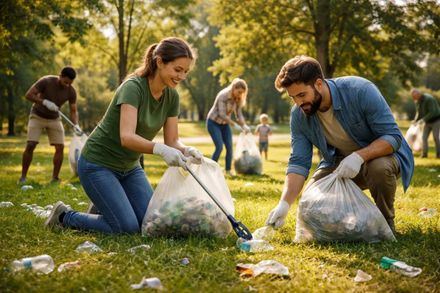 Recogida de basura en el Parque de El Soto el 6 de junio en Ávila