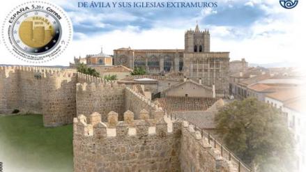 Correos edita un sello dedicado a Ávila con la imagen que ilustra la moneda puesta en circulación en febrero