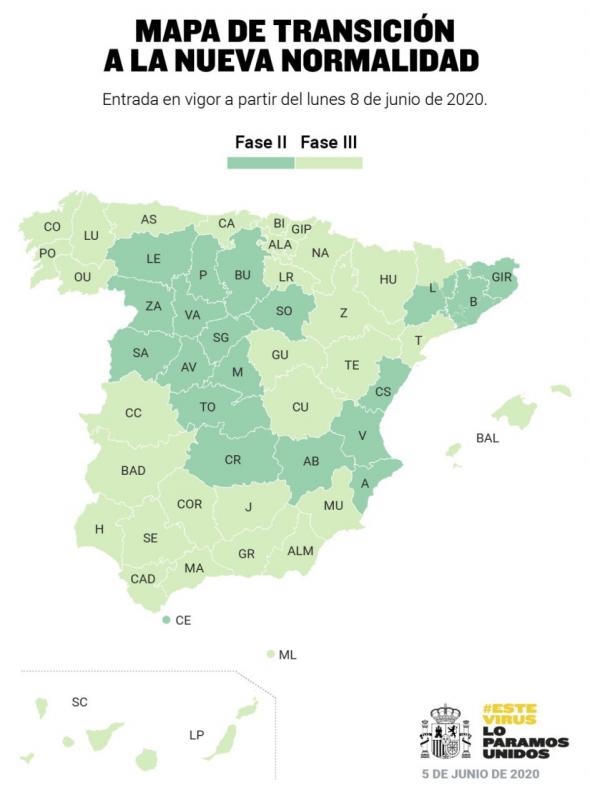 Ávila hacia la fase 2 mientras más de la mitad de España estará el lunes en la fase 3