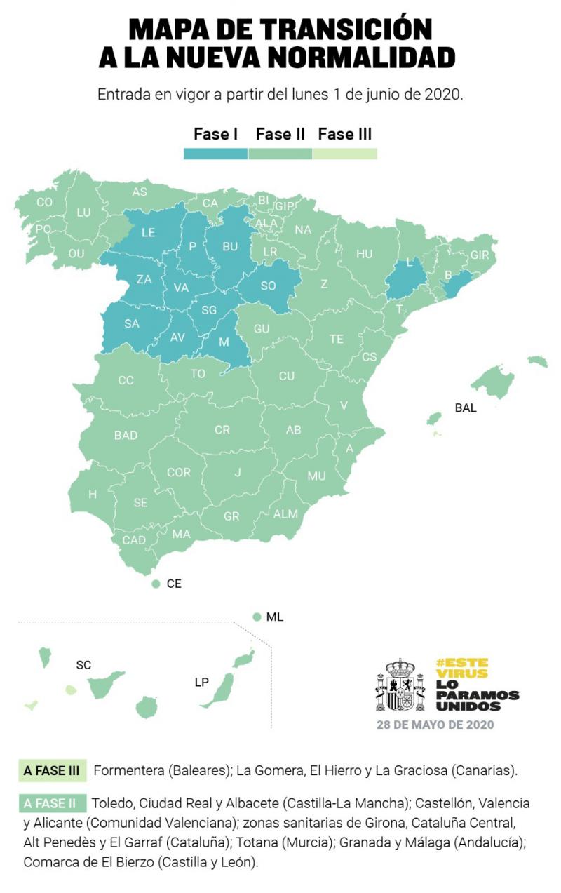 Castilla y León, Madrid, Barcelona y Lleida se quedarán en Fase 1 el próximo lunes