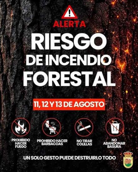 Aumenta el riesgo de incendios en Arenas de San Pedro del 11 al 13 de agosto