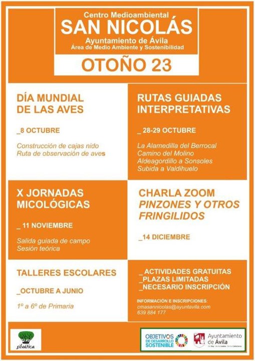 Programación de otoño del Centro ambiental San Nicolás