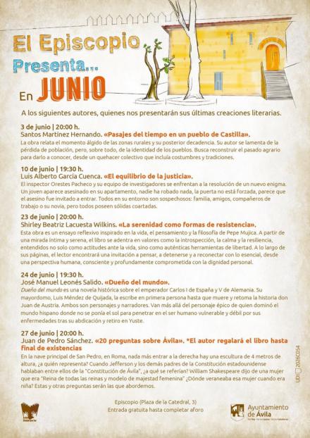 Ávila presenta en junio a cinco autores en 'El Episcopio'