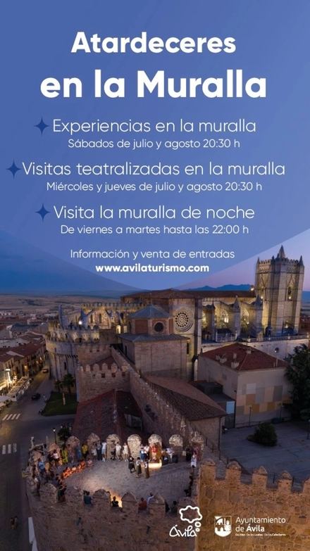 Ávila abre su muralla hasta las 22:00 para disfrutar del atardecer y actividades nocturnas