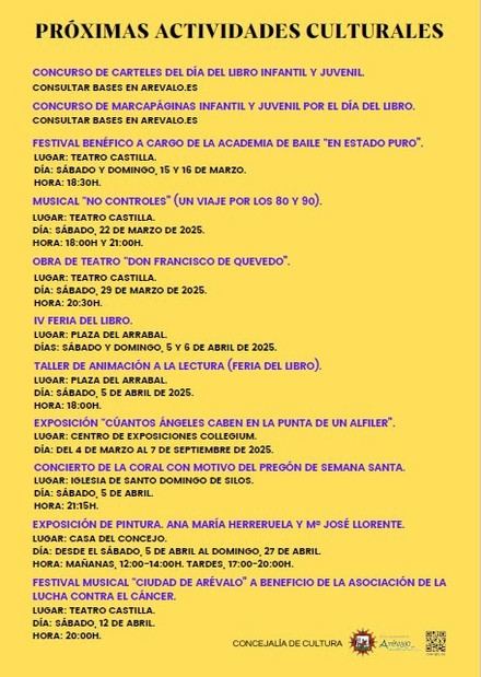 Nuevas actividades culturales en Arévalo