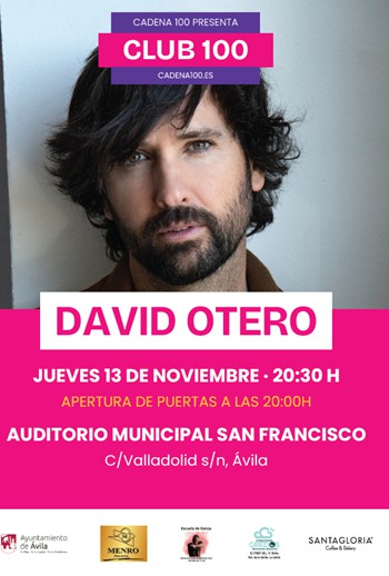 David Otero ofrecerá un concierto gratuito en Ávila el 13 de noviembre