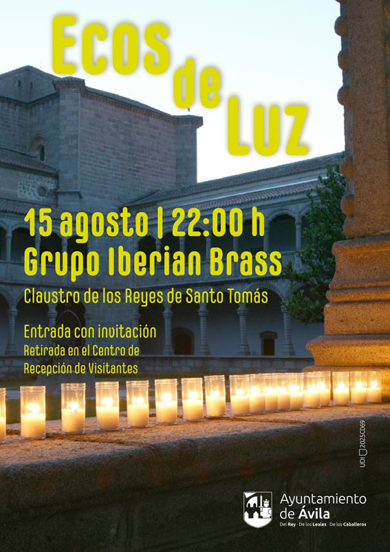 Concierto 'Ecos de luz' iluminará el Monasterio de Santo Tomás en Ávila