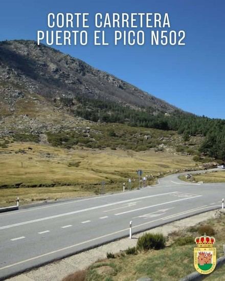 Cierre temporal de la N502 en Puerto El Pico