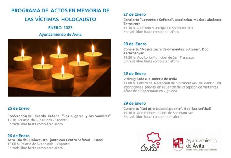 Ávila dedicará una semana de actividades al recuerdo de las víctimas del Holocausto