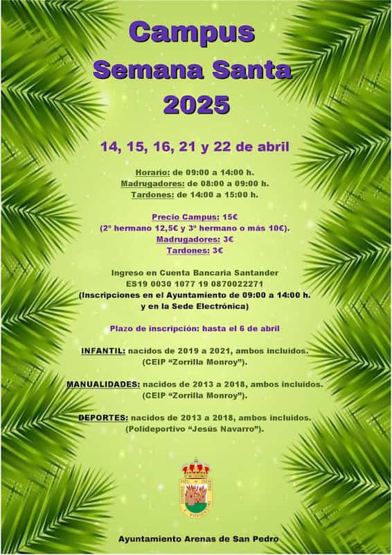 Inscripciones abiertas para el Campus de Semana Santa 2025 en Arenas de San Pedro