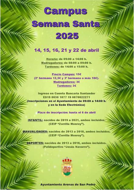 Inscripciones abiertas para el Campus de Semana Santa 2025 en Arenas de San Pedro