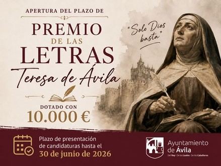 Abierto el plazo para el Premio de las Letras Teresa de Ávila hasta el 30 de junio