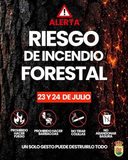 Aumenta la alerta por riesgo de incendios hasta el 24 de julio