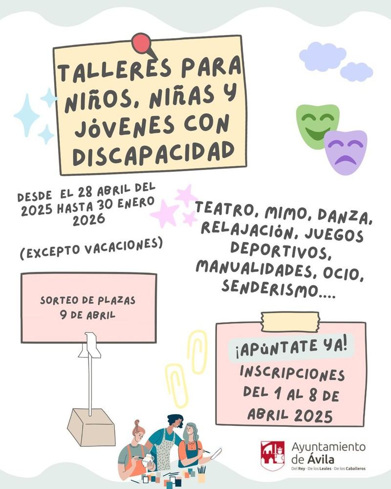 Talleres para niños y jóvenes con discapacidad en Ávila para 2025-2026