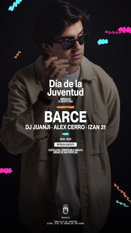 Gran fiesta musical "Arenas Joven" con DJ Barce el 12 de agosto