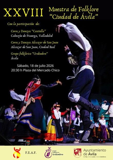 Muestra de Folklore en Ávila reunirá danzas y talleres el 18 de julio